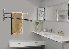 Btsky ™ porta-asciugamani con aste ruotabili in acciaio INOX per bagno, cucina per appendere vestiti, cintura, metallo, Silver, Extra Long 2 Bars