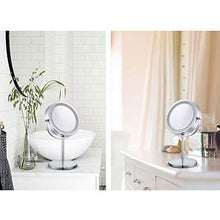 Specchio da trucco con luce a LED, specchio cosmetico con ingrandimento 10x, girevole a 360°, specchio da trucco per camera da letto o bagno, 7 pollici (colore -, dimensioni: -)