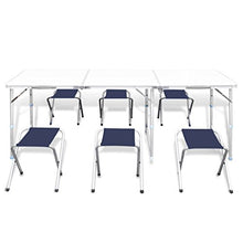 Festnight Set Tavolo da Campeggio Pieghevole 6 Sedie, Set Pieghevole di Tavolo da Picnic Regolabili 180x60 cm