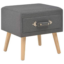 Comodino, Comodini da notte, Comodino con 1 Cassetto Contenitore Organizzatore da Letto Tavolino da Salotto in Tessuto, tavolino d'appoggio, Grigio Scuro, 40x35x40 cm