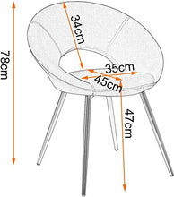 WOLTU BH230hgr-2 2X Poltrone in Velluto per Sala da Pranzo Soggiorno Moderna Sedia con Schienale Braccioli Grigio Chiaro