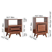 Comodini Modern Bamboo Comodino Camera da Letto Comodino a Due Livelli Armadio di immagazzinaggio Aperto Comodino Gabinetto Governo di immagazzinaggio Comodini Letto (Dimensione : L)