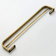 Flybath Portasciugamani da Parete Doppio Ottone Porta Asciugamani da Bagno Montaggio a Parete, 57 cm Bronzo Spazzolato