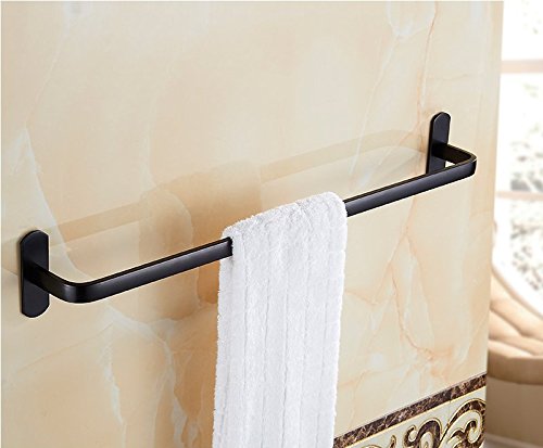MBYW Portasciugamani Moderno e Minimalista Alto carico Portasciugamani Elegante da Bagno Mensola portaoggetti Porta Asciugamani, Stile Europeo, Alluminio Spaziale, a Parete, Nero