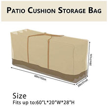 Borsa portaoggetti per esterni, cuscino da patio, tessuto Oxford 210D, impermeabile, per mobili da giardino, extra large, con manici e cerniera