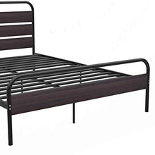WGYDREAM Letto Struttura Letto Singolo con Testiera in Legno Base per Rete Solida in Metallo Nero per Ampio Spazio di Archiviazione per Adulti, 140 X 200 Cm