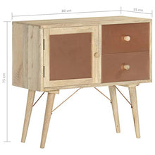Tidyard Credenza Rustica in Legno Massello di Mango con Cassetti e Anta Credenz con Cassetti Mobiletto Soggiorno TV Consolle 80x35x75 cm