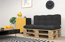 POKAR Set di Cuscini per Europallet Imbottito da 2 Pezzi: 1x Cuscino-Sedile 120x80cm + 1x Cuscino-Schienale 120x40cm, per Divano da Giardino, per Interno ed Esterno, Senza Pallet, Antracite