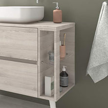 Yellowshop. - Mobile Bagno sospeso 100 cm Stile Moderno lavabo appoggio specchiera LED MOD. Evo (Legno Naturale)