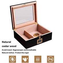 Umidificatore per Sigari a Grande Capacità con Sigillo di Umidità, Scatola da Tavolo per Sigari in Cedro Armadio per Sigari con Umidificatore e Igrometro, Scatola per Riporre in Vetro per 50 Sigari