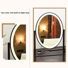 Specchio per il trucco Daylight Led Specchio per il trucco da viaggio Specchio per bagno compatto illuminato da bagno Interruttore tattile ovale Dimmerabile Specchio per medicazione grande Hotel adat