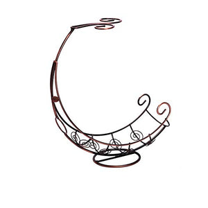 MOMIN Portabottiglie Supporto per Bicchiere da Vino in Ferro battuto con Forma di Vetro. Confezione da 2 Pezzi