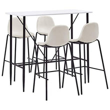 UnfadeMemory Set da Bar Set di mobili per Cucina, Mobili da Bar Tavolo 5 pz in Tessuto Crema