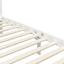 BIGTO - Struttura letto a baldacchino in legno di pino massiccio, per camera da letto, colore: bianco, 100 x 200 cm
