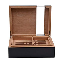 WRJY Humidor portasigari in Legno di Cedro con igrometro e umidificatore, Scatola Porta sigari da Tavolo di Grande capacità può Contenere 50 sigari, vetrina per sigari con Finestra in v