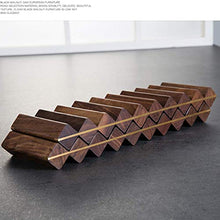 MFLASMF Portabottiglie per Vino da Tavolo da Cucina, Design modulare, espositore da appoggio impilabile da appoggio, portabottiglie, Porta 3 Bottiglie, Attacco in Legno, Noce Nera e Ottone