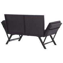 Festnight Panchina da Giardino in Polyrattan con Cuscini Patio Parco Balcone per Esterno Panca da Esterni 176 cm Nera