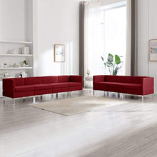 FAMIROSA Set Divano 7 pz in Tessuto Vino Rosso-2877