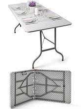 Nestling® Tavolo Pieghevole da Giardino Bianco Perfetto Come Tavolo da Campeggio, da Buffet, da Cucina | Tavolino Esterni Richiudibile a Valigetta con Maniglia | Heavy Duty Tavolo (Tavolo 1,8 m)