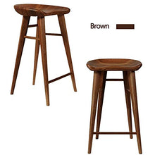 YUANP Sgabelli da Bar Sedia da Bar in Legno Massello da Casa con Gamba Quadrata per Ristorante Cafe,Brown-75cm