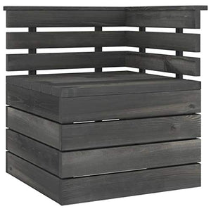 FAMIROSA Set Divani da Giardino su Pallet 8 pz Legno Pino Grigio Scuro-3759