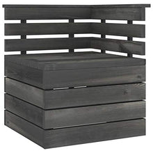 vidaXL Divano da Giardino 2 Posti su Pallet Grigio Scuro Massello Pino