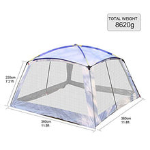 Gazebo 360x360cm Pieghevole Impermeabile, Gazebo Tenda da Giardino, Grande Tenda Padiglione Esterno con 4 Zanzariera Laterale per Campeggio Giardino Spiaggia, Montaggio Rapido, 5-8 Persone