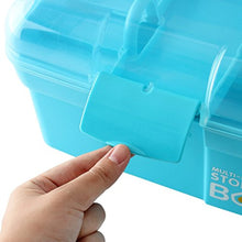 Ovitop Scatola Medica a Doppio Strato con Coperchio Scatola di Immagazzinaggio Medico Soccorso Kit di Pronto Soccorso Domestico Portatile-Blu