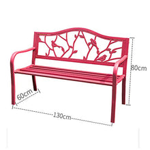 Panche da giardino per esterno, panchine in acciaio al carbonio, sedie doppie da giardino con braccioli e schienali in metallo, panchine da giardino per terrazze, per ingressi, corridoi