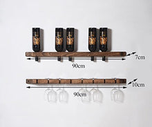 GJSN Cremagliera per Vino, a Parete Semplice e Moderna, Ferma e Stabile, Non Deformata, Resistente e Ampiamente Utilizzata. 8 Bottiglie Di Vino Rosso e 8 Tazze Possono Essere Posizionate,90 * 10 Cm.