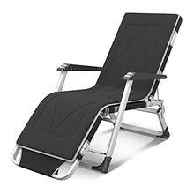 tayer Lettino Prendisole Sdraio Pieghevole con Cuscino, Giardino Pieghevole, per Giardino Patio Esterno sedie a Sdraio Letto reclinabile Caricamento Fino a 200 kg (Nero)