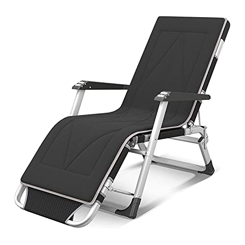 tayer Lettino Prendisole Sdraio Pieghevole con Cuscino, Giardino Pieghevole, per Giardino Patio Esterno sedie a Sdraio Letto reclinabile Caricamento Fino a 200 kg (Nero)