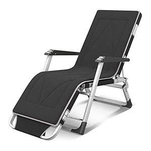 tayer Lettino Prendisole Sdraio Pieghevole con Cuscino, Giardino Pieghevole, per Giardino Patio Esterno sedie a Sdraio Letto reclinabile Caricamento Fino a 200 kg (Nero)