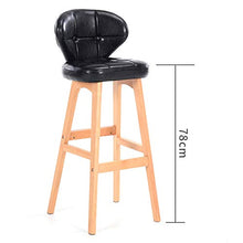 Ljings - Sgabello da bar da bar con schienale imbottito per sedie ergonomiche, per tavoli da lavoro, con struttura naturale, colore: nero