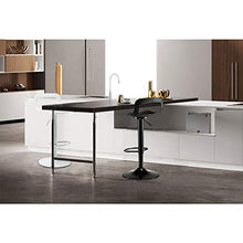 CMX-Barhocker Sgabelli da Bar Sgabello da Bar Moderno Quadrato Regolabile in Pelle PU, Sgabello da Bar Girevole Senza braccioli in Altezza con Schienale Set di 2, Nero/Bianco