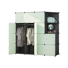 FHW Armadio Semplice Combinazione di Piegatura dell'Assemblea Cloth Armadio Economico Semplice Cabinet Tipo di plastica Moderna (Verde) Guardaroba (Size : 147x47x147cm)