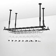DJSMjbj - Portabicchieri da vino, da appendere, per soggiorno, bar, decorazione facile da installare, Nero , 102*31cm