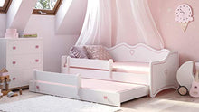 Letto per bambini con funzione estraibile bianco EMMA 160x80 + 2 materassi + 2 telaio, Divano Letto con Doghe in Legno