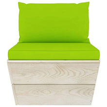 SKM Set Divani da Giardino su Pallet 6 pz con Cuscini Legno Abete (118.9kg) Verde-3575