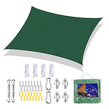 FLOFIA Vela Ombreggiante 4x3m Tenda a Vela Ombreggiante Rettangolare Protettiva dal Sole Anti Raggi UV Vela Parasole Impermeabile per Giardino Balcone Esterno con Kit di Installazione Verde Scuro