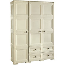 Tontarelli Omnimodus Armadio 3 Ante 4 Cassetti, Angora, 118x47x164 cm, plastica