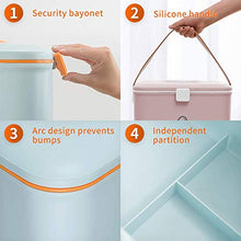 3 colori grande scatola di immagazzinaggio plastica 2 livelli portatile chiudibile medicina scatola blu