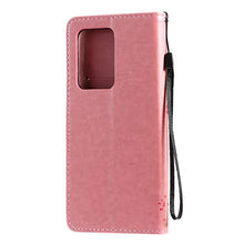 Artfeel Flip Portafoglio Custodia per Samsung Galaxy S20 Ultra,Pelle Rosa Cover Sbalzato Albero Farfalla Fiore Modello,Stile Libro con Porta Carte Chiusura Magnetica Supporto Caso