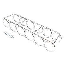 Emuca - Portabottiglie sospeso, Portabottiglie per mobile con 6 fori, bar o mensola. Acciaio cromato.