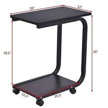 Thin Comodino 2-Tier snack gabbia di laminazione divano laterale con telaio da tavolo in metallo e ripiani in legno anti-graffio e comodino ruggine-libero, la stabilità ( Color : Black , Size : M )