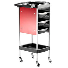 ZHFZD Pratico Carrello con cassetti, deposito per Salone di Bellezza, Trucco, Accessori per Capelli, Design Mobile, 5 Strati di mensole e Ruote (Colore: Rosso)