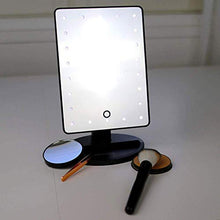 XRZY Specchio per Trucco da banco, Specchio da Viaggio per Trucco a LED, Specchio cosmetico Illuminato 10X Desk ingranditore Portatile