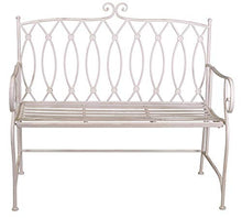 giordano shop Panchina 2 Posti da Giardino 104x55x95,5 cm in Metallo Ragusa Bianca