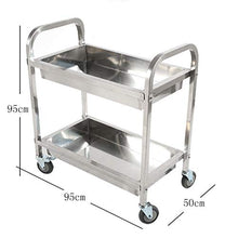 Jia He Carrello Cremagliera - Ristorante Mobile Multifunzione di Consegna in Acciaio Inox con 2 Strati di Carrello per la tavola di Raccolta Carrello portautensili Portatile a Quattro Ruote