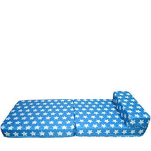 Divano letto singolo pieghevole a Z letto futon per adulti e bambini letto supplementare per pigiama party, lettino pieghevole con materasso a Z – stelle blu